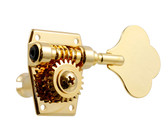 Allparts Bass Guitar 4 In-Line Machine Heads Set with Clover Leaf Buttons (Gold)