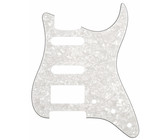 Allparts Electric Guitar 3-Ply Outline and No-Holes Pickgaurd for Fender Stratocaster Style Guitars (White Pearloid)