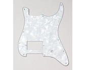 Allparts Electric Guitar 3-Ply Outline and No-Holes Pickgaurd for Fender Stratocaster Style Guitars (White Pearloid)