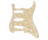 Allparts Electric Guitar 3-Ply Outline and No-Holes Pickgaurd for Fender Stratocaster Style Guitars (White Pearloid)