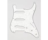 Allparts Electric Guitar 3-Ply Outline and No-Holes Pickgaurd for Fender Stratocaster Style Guitars (White Pearloid)