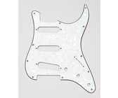 Allparts Electric Guitar 3-Ply Outline and No-Holes Pickgaurd for Fender Stratocaster Style Guitars (White Pearloid)