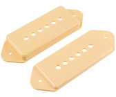 Allparts Electric Guitar Plastic Single Coil Pickup Cover Set for Fender Stratocaster Style Guitars (Vintage Cream)