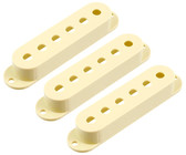 Allparts Electric Guitar Plastic Single Coil Pickup Cover Set for Fender Stratocaster Style Guitars (Vintage Cream)