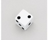 Allparts Guitar Solid Shaft Dice Contol Knob Set with Set Screw (White)