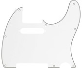 Allparts Electric Guitar 3-Ply Outline and No-Holes Pickgaurd for Fender Stratocaster Style Guitars (White Pearloid)