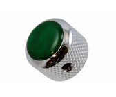 Q-Parts Guitar 14.6mm Tall Acrylic Green Pearloid Mini Control Knob with Set Screw (Chrome)