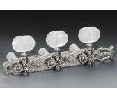 Schaller Classical Lyra Classical Guitar Machine Heads Set with White Pearloid Buttons (Nickel)