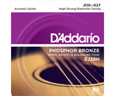 D'Addario EJ38H 10-27 Phosphor Bronze High-Strung Nashville Tuning Acoustic Guitar Strings