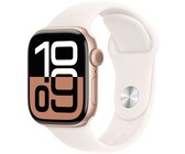 Apple Watch Series 10 (GPS 46mm) Rose Gold Aluminium Case with Light Blush Sport Band - S/M (MWWT3QA/A)