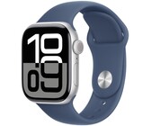 Apple Watch Series 10 (GPS 46mm) Silver Aluminium Case with Denim Sport Band - M/L (MWWM3QA/A)